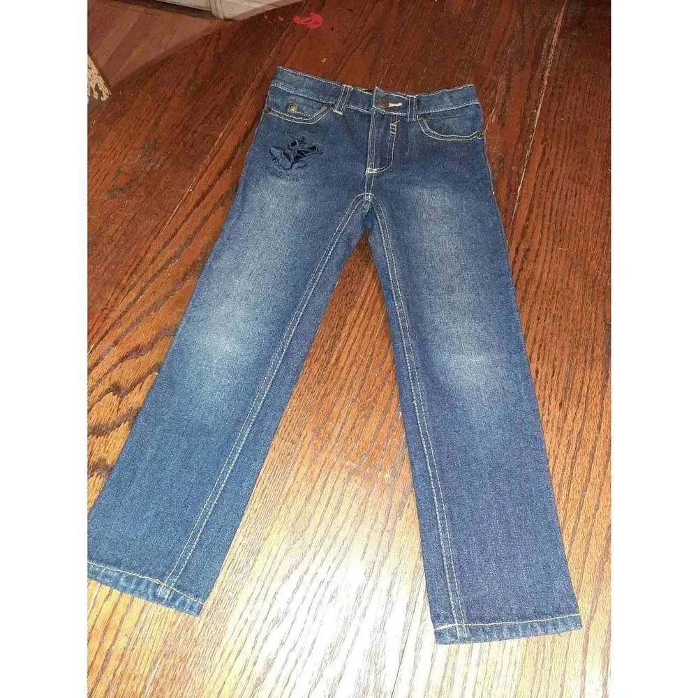 Boys 6 Beverly Hills Polo Club Straight Leg Blue Denim Blue Jeans Adjustable
